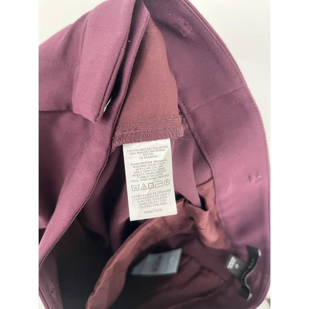 NWT Ann Taylor  Womens  0 Petite Plum High Rise Pleated Wide Leg Trousers Career